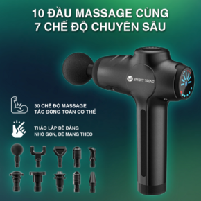 Máy Massage Cầm Tay Smart Trend MSCL02 - Máy Mát Xa Cầm Tay Đấm Lưng Cở Lớn thiết kế mạnh mẽ 10 đầu 7 chế độ cao cấp 2 CL02