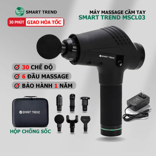 Máy Massage Cầm Tay Smart Trend MSCL03 - Máy Mát Xa Cỡ Lớn, 6 Đầu, 30 Chế Độ Cao Cấp
