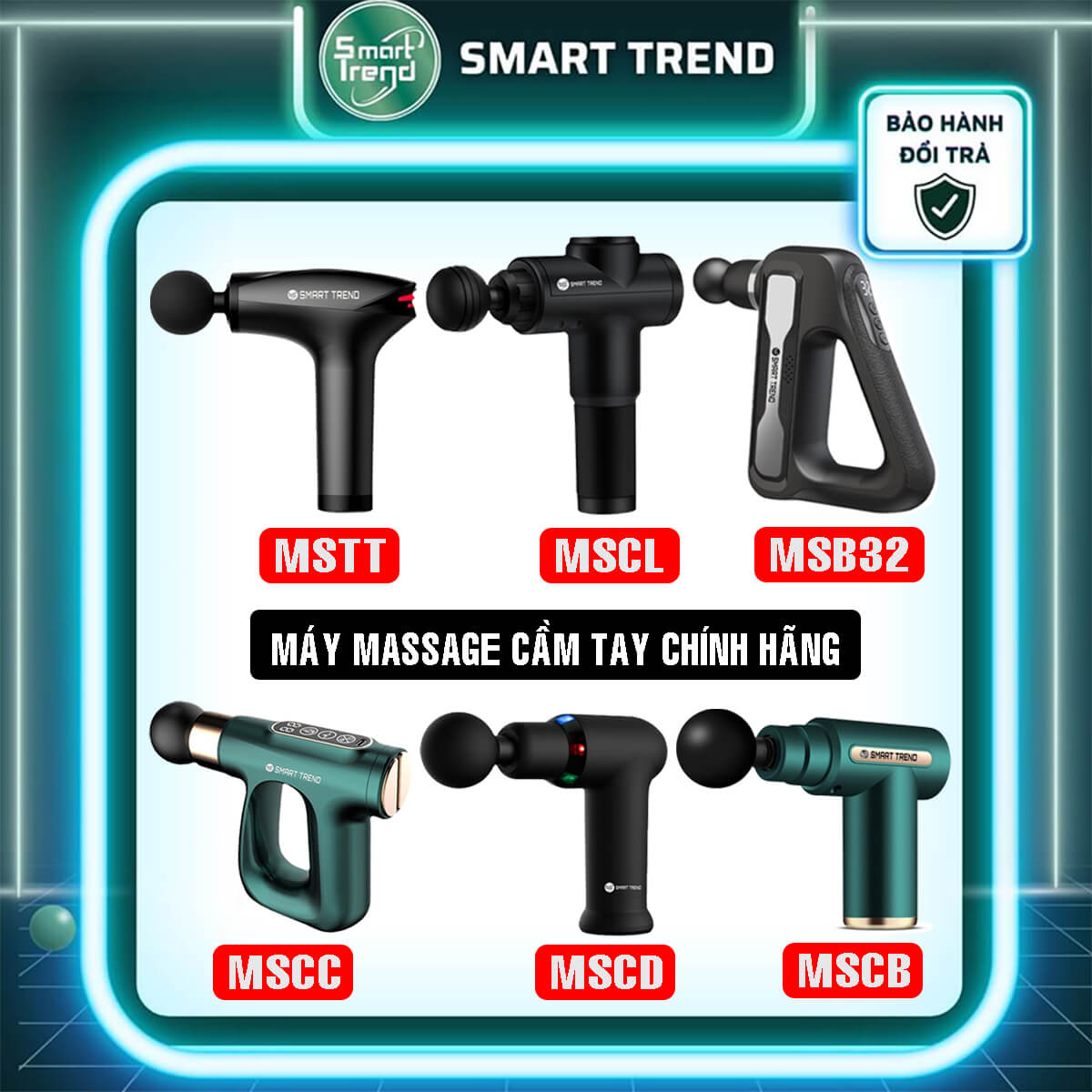 Quà 30 tháng 4 tặng người thân 2 6 Loại Máy Massage Cầm Tay Smart Trend-Máy Mát Xa Cầm Tay Chính Hãng