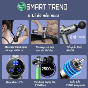 Máy Massage Cầm Tay Smart Trend MS32M – 99 Cấp Độ, 9 Đầu Massage, Hộp Chống Sốc 8 vn 11134207 7r98o ln809a4zc0k8ff