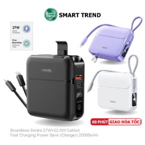 Pin Sạc Dự Phòng Remax RPP-553 20000mAh - Sạc Nhanh PD 27W, Tiện Lợi, An Toàn