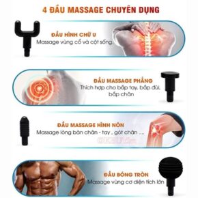 Máy Massage Cầm Tay KH-320 4 Đầu 6 Chế Độ - Giảm Đau, Thư Giãn Cơ Hiệu Quả 3 May massage cam tay KH320 7