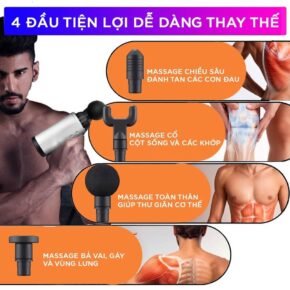 Máy Massage Cầm Tay KH-320 4 Đầu 6 Chế Độ - Giảm Đau, Thư Giãn Cơ Hiệu Quả 2 May massage cam tay KH320 8