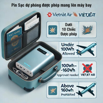 Pin Sạc Dự Phòng Có Được Mang Lên Máy Bay Không? Quy Định Mới Nhất 2025