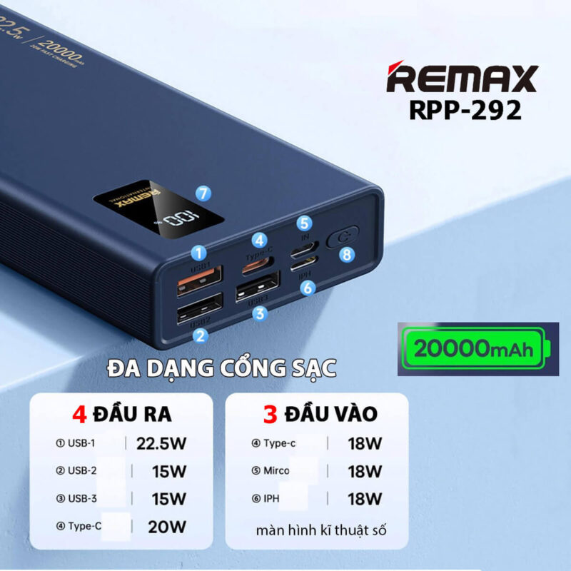 Pin sac du phong Remax RPP 292 17
