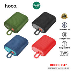 Loa Bluetooth Mini Hoco BS47 – Kết Nối V5.0, Chống Nước IPX5, Hỗ Trợ Thẻ TF, Âm Thanh Mạnh Mẽ