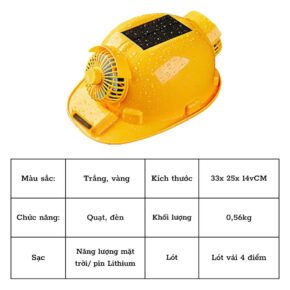 Mũ Bảo Hộ Có Quạt Năng Lượng Mặt Trời – Pin 10000mAh, Phun Sương, Bluetooth Đa Năng 6 Mu bao ho co quat smart trend 12