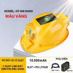 Mũ Bảo Hộ Có Quạt Năng Lượng Mặt Trời – Pin 10000mAh, Phun Sương, Bluetooth Đa Năng 13 Mu bao ho co quat smart trend 17