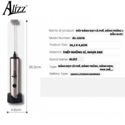 Máy đánh bọt cà phê cầm tay Alizz AL-13578 – 3 đầu đa năng, sạc USB tiện lợi 2 may danh bot ca phe danh trung 3 dau alizz al 13578 8