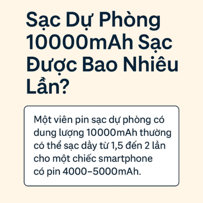 pin sạc dự phòng 10000mAh dùng được mấy lần