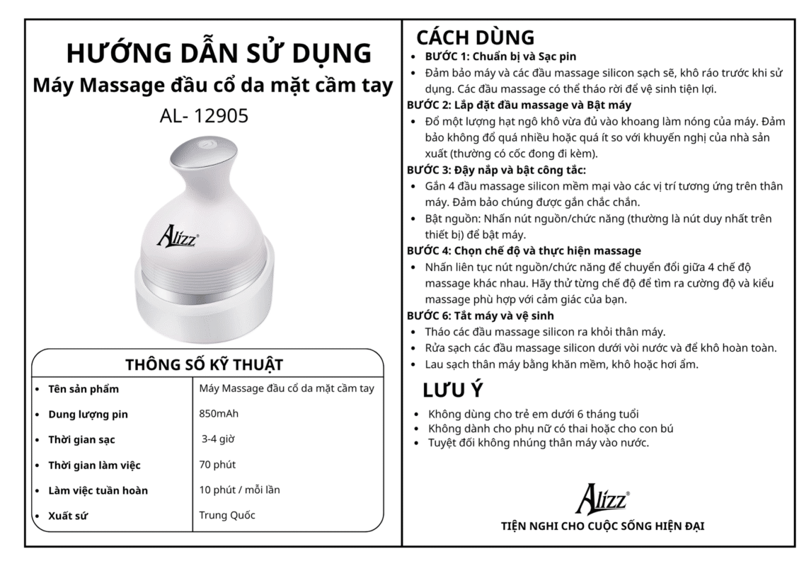0946 may massage dau co da mat cam tay alizz al 12905