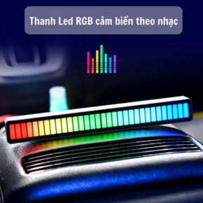 Đèn LED Nháy Theo Nhạc Cảm Biến Âm Thanh RGB - Trang Trí Bàn Làm Việc, Livestream, Xe Hơi 2 thanh led nhay theo nhac 13