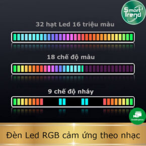 Đèn LED Nháy Theo Nhạc Cảm Biến Âm Thanh RGB - Trang Trí Bàn Làm Việc, Livestream, Xe Hơi 7 thanh led nhay theo nhac 2