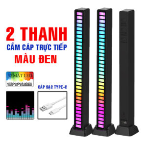 Đèn LED Nháy Theo Nhạc Cảm Biến Âm Thanh RGB - Trang Trí Bàn Làm Việc, Livestream, Xe Hơi 10 thanh led nhay theo nhac 8