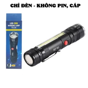 Đèn Pin Cầm Tay Siêu Sáng T6-26 COB – Zoom Xa, Pin Sạc USB, Nam Châm Đuôi 16 Den Pin Cam Tay Sieu Sang T6 26 COB – Zoom Xa Pin Sac USB Nam Cham Duoi 1