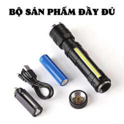 Den Pin Cam Tay Sieu Sang T6 26 COB – Zoom Xa Pin Sac USB Nam Cham Duoi 12