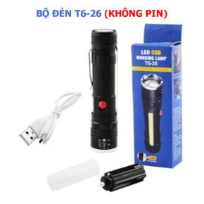 Đèn Pin Cầm Tay Siêu Sáng T6-26 COB – Zoom Xa, Pin Sạc USB, Nam Châm Đuôi 4 Den Pin Cam Tay Sieu Sang T6 26 COB – Zoom Xa Pin Sac USB Nam Cham Duoi 16
