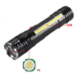 Den Pin Cam Tay Sieu Sang T6 26 COB – Zoom Xa Pin Sac USB Nam Cham Duoi 5