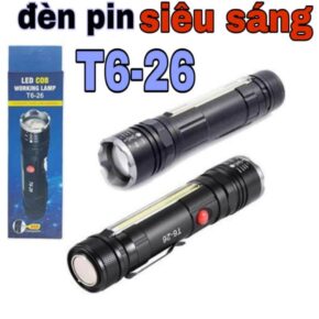 Đèn Pin Cầm Tay Siêu Sáng T6-26 COB – Zoom Xa, Pin Sạc USB, Nam Châm Đuôi 13 Den Pin Cam Tay Sieu Sang T6 26 COB – Zoom Xa Pin Sac USB Nam Cham Duoi 7