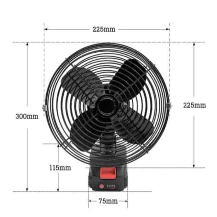 Quạt tích điện lồng sắt pin trâu (8) Quat tich dien long sat pin trau 8