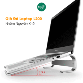 Giá Đỡ Laptop L200 Nhôm Nguyên Khối Chống Rung Chống Trượt Hỗ Trợ Tản Nhiệt