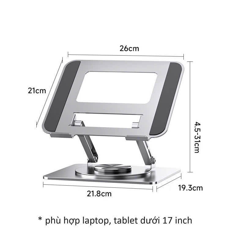 Giá đỡ laptop LS523 xoay 360 độ bằng hợp kim nhôm – Tản nhiệt tốt, điều chỉnh đa góc 9 gia do laptop ls523 smarttrend 5