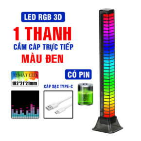Thanh đèn LED RGB 3D nháy theo nhạc cảm biến âm thanh – Decor phòng, bàn làm việc 9 thanh den LED RGB 3D nhay theo nhac co pin