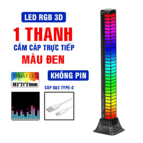 Thanh đèn LED RGB 3D nháy theo nhạc cảm biến âm thanh – Decor phòng, bàn làm việc 8 thanh den LED RGB 3D nhay theo nhac khong pin