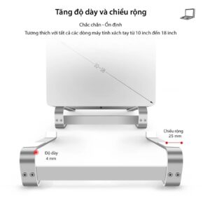 Giá Đỡ Laptop L200 Nhôm Nguyên Khối Chống Rung Chống Trượt Hỗ Trợ Tản Nhiệt 2 vn 11134207 7r98o lxjowah45l956a
