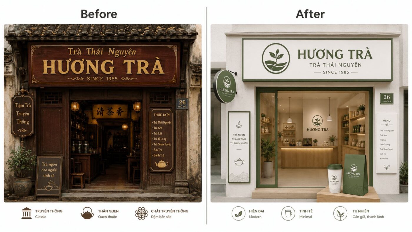 Rebranding thương hiệu trà Việt Nam trước và sau – bài học làm mới nhận diện mà không đánh mất bản sắc gốc rễ