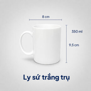 Size Ly sứ trắng 350ml có quai cầm in logo doanh nghiệp – Smart Trend