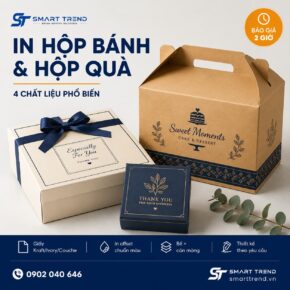 In hộp bánh hộp quà theo yêu cầu TP.HCM - 4 chất liệu phổ biến, báo giá 2 giờ
