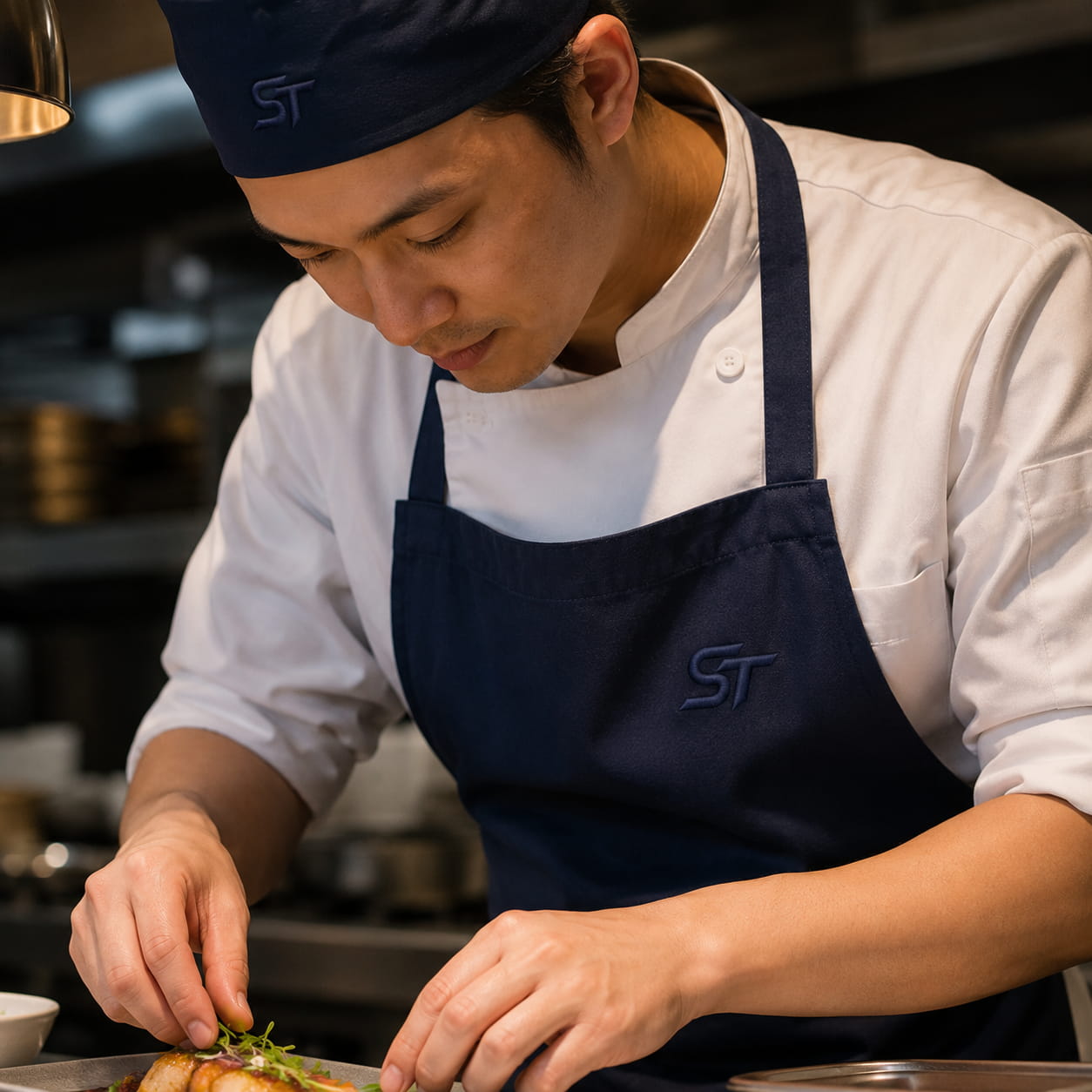 May Đồng Phục Bếp F&B Theo Yêu Cầu - 5 Chất Liệu Vải 5 Áo bếp tạp dề nón bếp in thêu logo thương hiệu - Smart Trend