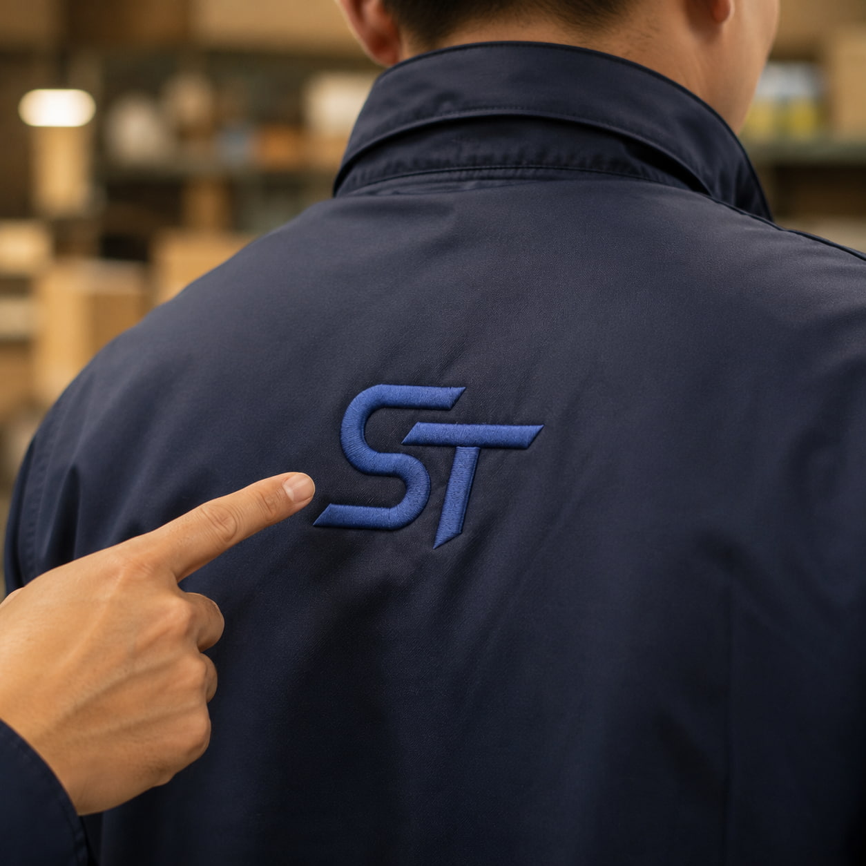 Thêu logo áo khoác thương hiệu sắc nét - Smart Trend