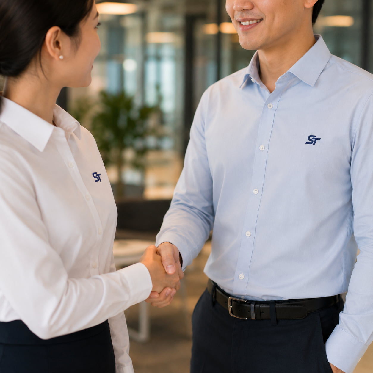 Thêu logo áo sơ mi công sở tinh tế - Smart Trend