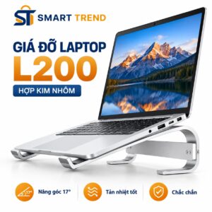 Giá đỡ laptop L200 hợp kim nhôm nâng góc 17 độ
