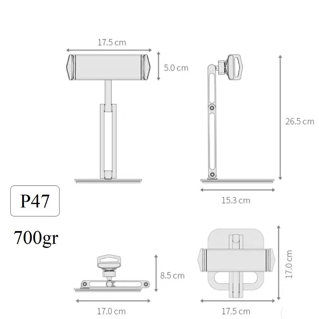 Giá Đỡ Hợp Kim Nhôm P47 Cho Điện Thoại, iPad & Máy Tính Bảng – Xoay 360°, Gập Đa Góc 4 Giá Đỡ Hợp Kim Nhôm P47 Cho Điện Thoại, iPad & Máy Tính Bảng – Xoay 360°, Gập Đa Góc - Ảnh 4