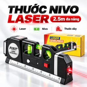 Trang chủ 19 Thước nivo laser đa năng 2.5m cân bằng ngang dọc đo góc