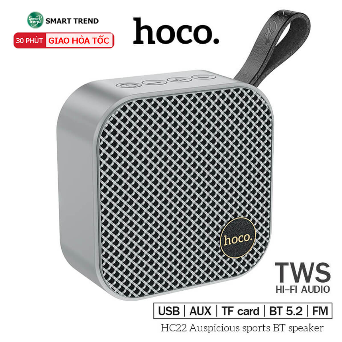 Loa Bluetooth Mini Hoco HC22 V5.2 – TWS, USB, Thẻ Nhớ, FM 1 Loa Bluetooth mini Hoco HC22 V5.2 – hình sản phẩm