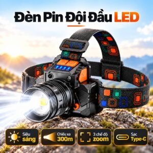 Trang chủ 14 Đèn pin đội đầu LED T8 siêu sáng