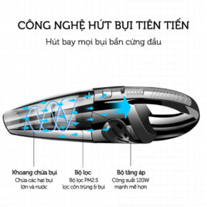 Máy Hút Bụi Cầm Tay Không Dây FH-558 5 Trong 1 – 18.000Pa, 120W, Hút Khô & Ướt 2 Máy hút bụi FH-558 lực hút công bố lên đến 18.000Pa