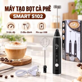 Máy tạo bọt cà phê Smart S102 3 tốc độ đánh trứng pin sạc USB