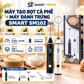 Máy tạo bọt cà phê Smart S102 3 tốc độ 2 đầu đánh pin sạc USB 1200mAh