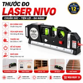 Thước Nivo Laser Đa Năng 2.5m – Cân Bằng Ngang Dọc, Đo Góc 7 thuoc nivo laser da nang 2 5m 4